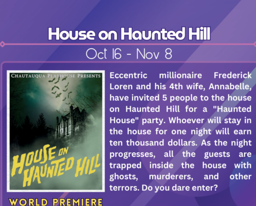 House on Haunted Hill — Oct 16–Nov 8